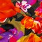 1 Yard Italian Proper Pink and Tangy Orange Floral Digitally Printed Silk Charmeuse Fabric 55 inch Width